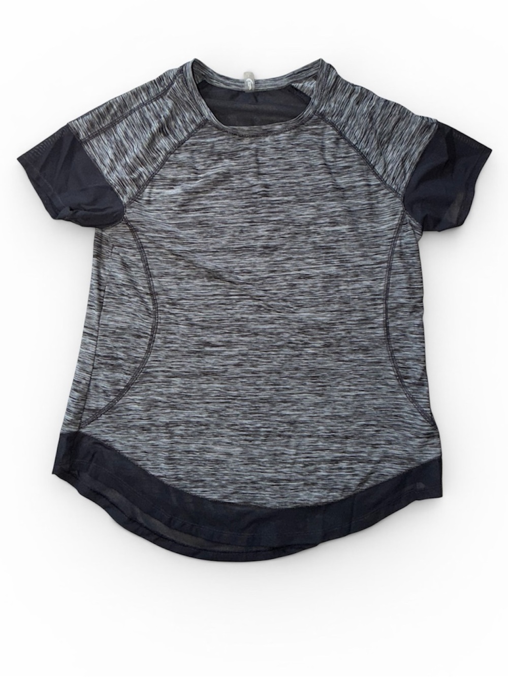 MTA Sport Grey Marled Short Sleeve Athletic Tee with Black Panels